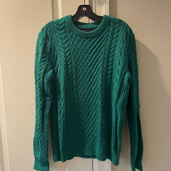 Banana Republic Emerald Green Cable Knit Sweater *excellent quality* NWOT - Picture 3 of 8